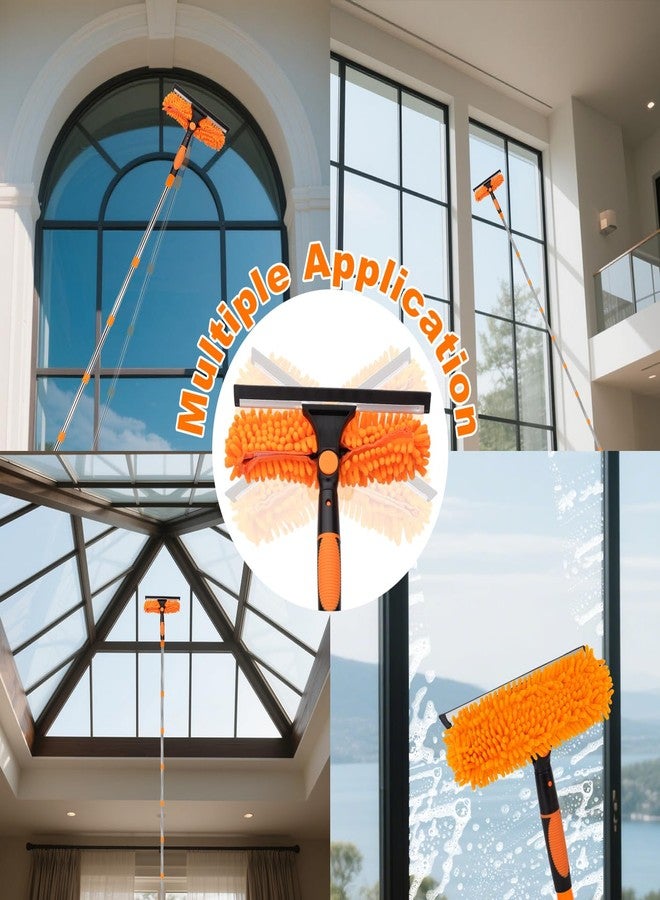 BeiLan Cobweb Duster Kit and Window Squeegee Cleaner Tool with Extension Pole: 165 Inch 4-in-1 High Ceiling Dusting and Window Cleaning Kit - Cobweb Duster and Feather Duster - Image 4